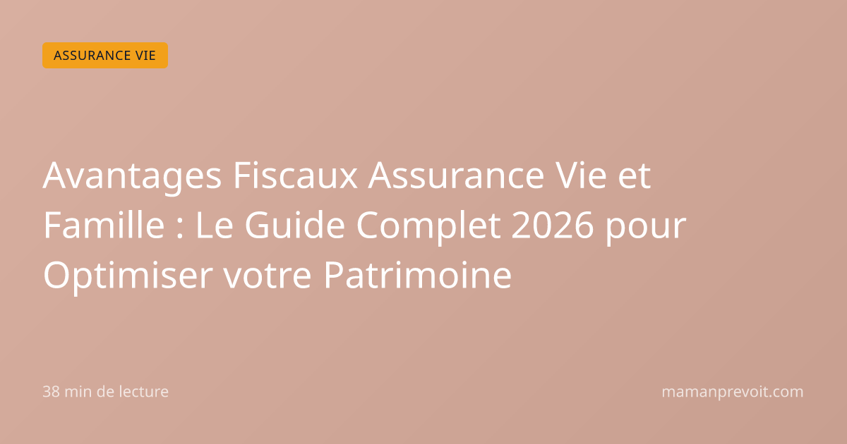 Avantages Fiscaux Assurance Vie et Famille : Le Guide Complet 2026 pour ...